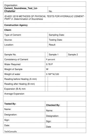 Cement and Cementitious Material - Soundness Test for Cement By Le ...